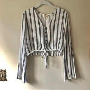 La Hearts • striped crop top